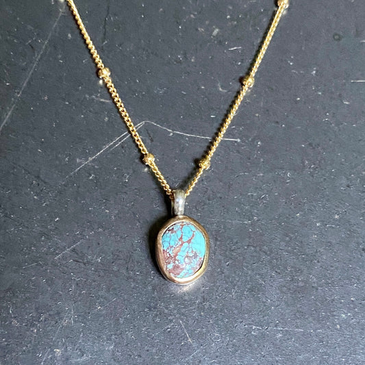 Turquoise Mixed Metal Necklace